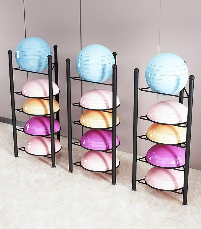 Floor Stand Storage Organizer for Balance Balls - 3/5/6/7 Tier Rack for Home Gym - Ideal for Bosu, Slam Balls, and Medicine Balls