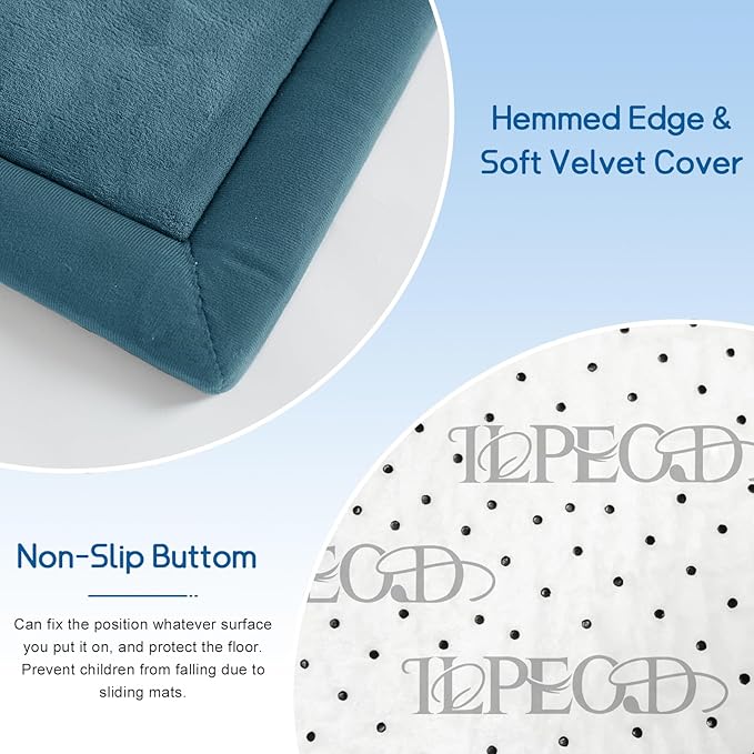 Baby Play Mat for Floor Nursery Rug Muscle Mat Area Rug Playroom Rug 74"x50" Playpen Mat Memory Foam 1.3" Thick Crawling Mat for Babies,Toddlers, Infants, Kids,Indigo