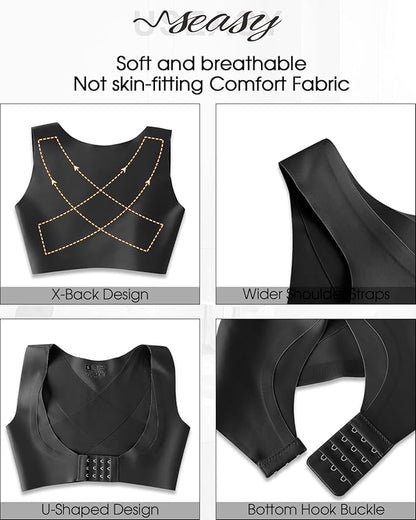 Front Closure Back Posture Corrector for Women Posture Correcting Adjustable Back Support for Women Bras Chest Shaper