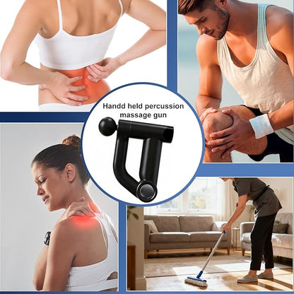 Foldable Massage Gun with Upgraded Extension Handle, 32 Speeds Massage Gun Deep Tissue - Back Massager for Pain Relief Deep Tissue, Muscles/Neck/Shoulders/Waist/Legs Massager