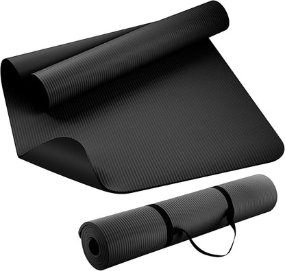KEEP Extra Thick NBR Yoga Mat for Women & Men, 10mm Thick, 72”x24” Large Exercise Mat with Non-Slip Workout Mat for Yoga, Pilates, Stretching, Meditation – Wide & Cushioned Fitness Mat
