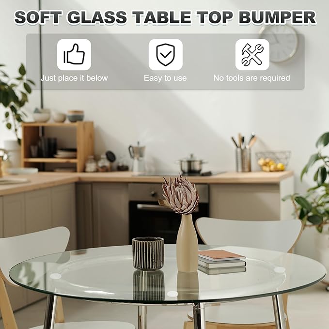 PATIKIL Glass Table Top Anti Slip Pads, 10Pcs 15mm Dia x 1mm Thick Clear Glasses Tables Silicone Bumper Pad for Photo Frame Furniture Kitchen Cabinets DIY Home Craft, White