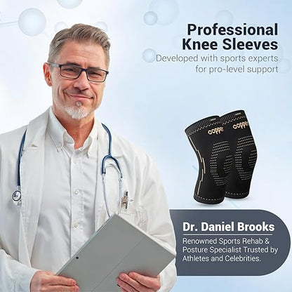 Copper Knee Braces for Men & Women – Knee Compression Sleeves for Pain Relief, Arthritis, Sports and Recovery