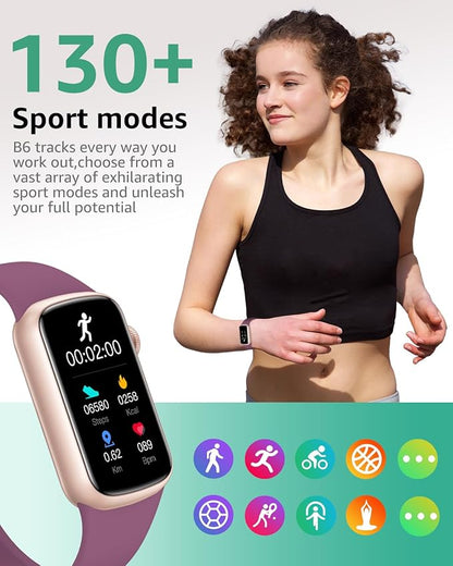 Fitness Tracker with Step Counter/Calories, Activity Health Tracker with Blood Pressure Heart Rate Monitor, Sleep Tracker, 137+ Sport Modes, Pedometer SmartWatch, Gift for Women Men DeepPurple