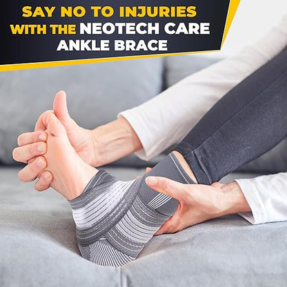 NeoTech Care Adjustable Ankle Support Brace (Gray, Size S, 1 Pair)