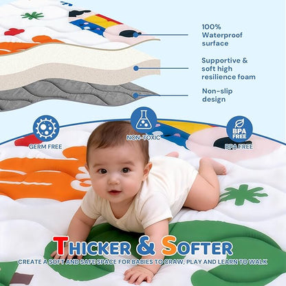 RONGFA Baby Play Mat for Floor, 50'' x 50'' Thicken Foam Soft Padded Mat for Baby, Playpen Mat for Toddlers Infant Kids, Machine Washable, Non-Slip Bottom Safe for Crawling (Number)