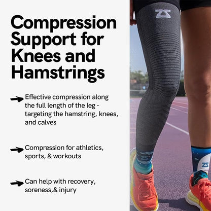 Zensah Full Leg Compression Sleeve - Support for Thigh, Knee, Calf for Men, Women, Running, Basketball, Football