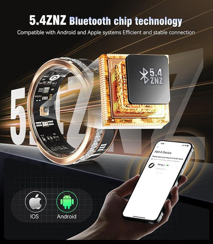 10 Gen Diamond Smart Ring and Wireless Charging Case【Industry Ranking No.1 – 0 Measurement Error】 2026 Smart Ring for Women & Men for Sleep Tracking Wearable Device,Fitness Ring 12#