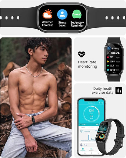 Fitness Tracker with Step Counter/Calories/Stopwatch, Activity Health Tracker with BloodPressure Heart Rate Monitor, Sleep Tracker, 137+Sport Modes, Pedometer SmartWatch, Gift for Women Men Midnight
