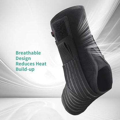 Ankle Brace for Sprained Ankle Lace up Support Brace for Women Men with Side Splints Adjustable Ankles Stabilizer for Injury Recover, Sports, XL