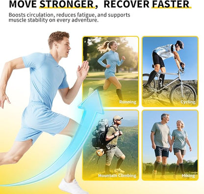 CAMBIVO 3-Pair Calf Compression Sleeves for Men & Women – Footless Socks for Shin Splints & Leg Pain Relief, 1 Pair Available