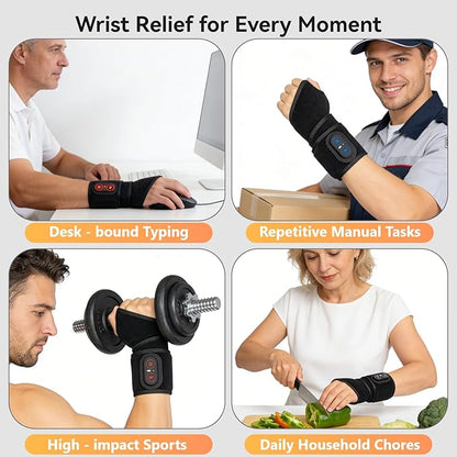Yabuu Cordless Wrist Hand Heating Pad Massage for Carpal Tunnel With 3000mAh Battery,Hand Arthritis,Wrist Pain Relief,Heat Wrap Pad,Vibration and Adjustable Heat Settings Hot Therapy Gifts for Mom/Dad