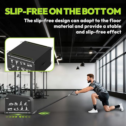 HANDBODE Hip Thrust Bench, Multi-Functional Slip-Free Hip Thrust Machine for Glute Bridge, Box Jump, Push-Ups, Squat, Ab Exercise, Suitable for Home & Gym