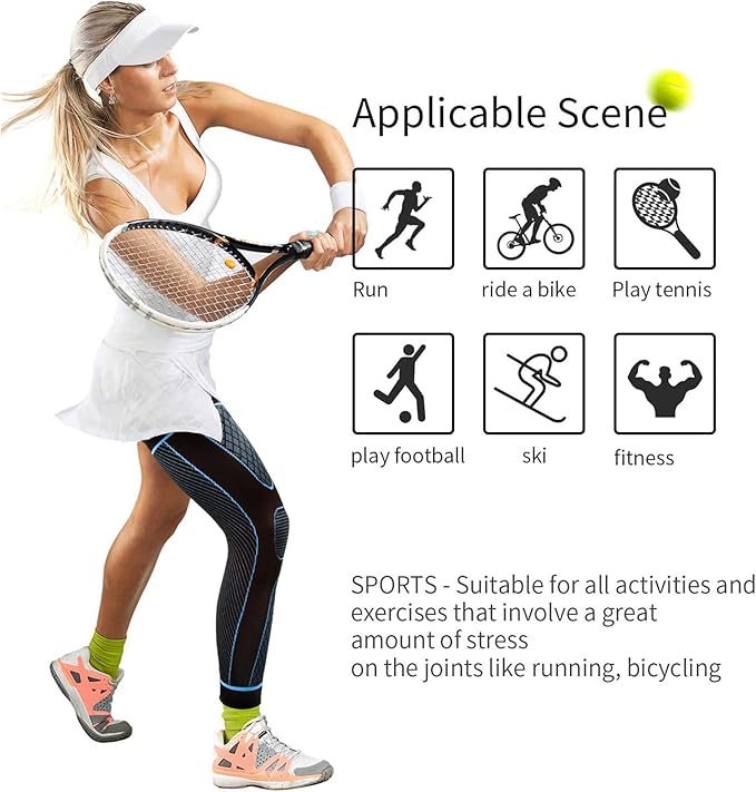 Full Leg Sleeves Long Compression Leg Sleeve Knee Sleeves Protect Leg, for Man Women Basketball, Arthritis Cycling Sport