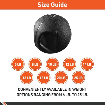 Body Sport Double Grip Medicine Ball, 20 lb. - Strength Training Weighted Exercise Tool - Softer Kettlebell Alternative for Home Fitness & Gyms