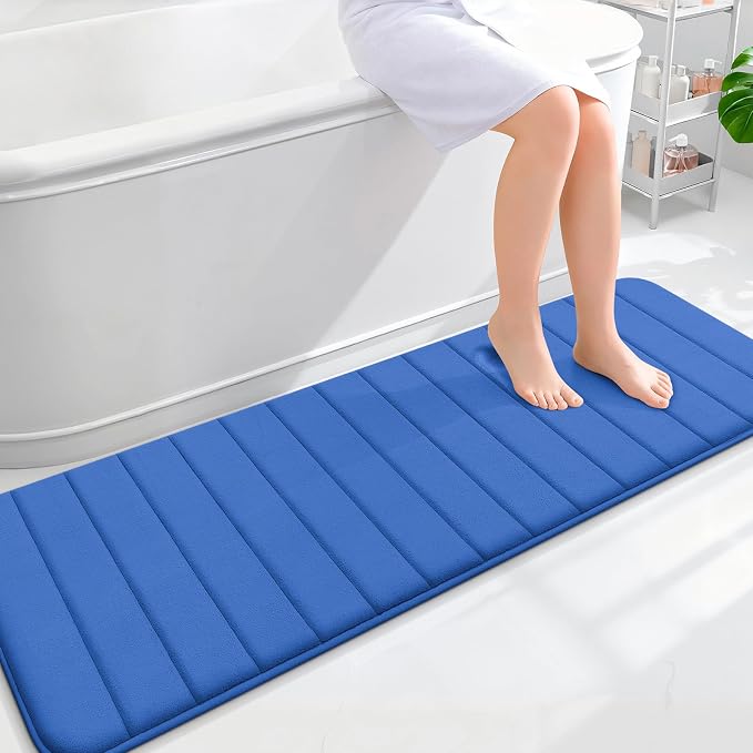 OLANLY Memory Foam Long Bathroom Rugs Runner 59x20, Super Soft Absorbent Bath