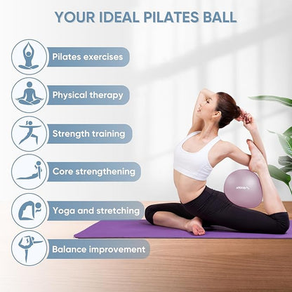 APEXUP 9 Inch Pilates Ball Small Exercise Ball for Yoga, Fitness, Balance, Core Workout, Physical Therapy