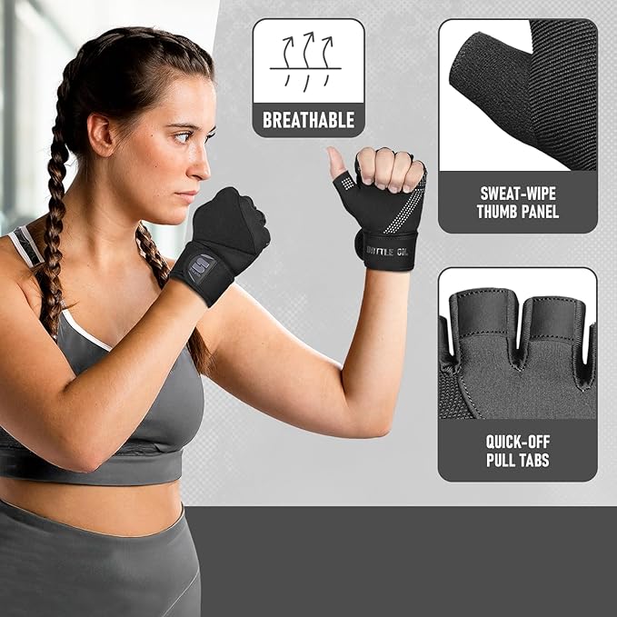 Stealth Sports Weight Lifting Gloves with Wrist Wrap Support Padded Palm Protection Exercise Gym Workout Gloves Men & Women Training Fitness Weightlifting Bodybuilding,E9