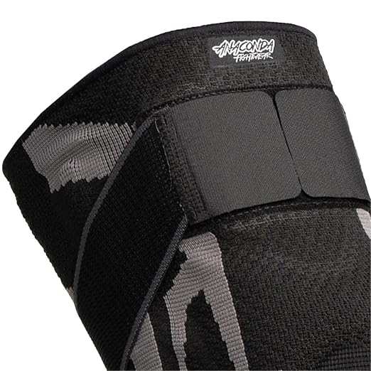 Anaconda Fightwear Knee Brace for Men and Women – Adjustable Knee Compression Sleeve with Gel Pad for Shock Absorption & Joint Support – Non-Slip Wrap for Athletic Training & Sports – 2 Pack, X-Small