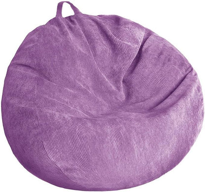 Stuffed Animal Storage Bean Bag Chair Cover - Washable Ultra Soft Corduroy Cover for Organizing Plush Toys or Textile, Sack Bean Bag for Adults, Teens