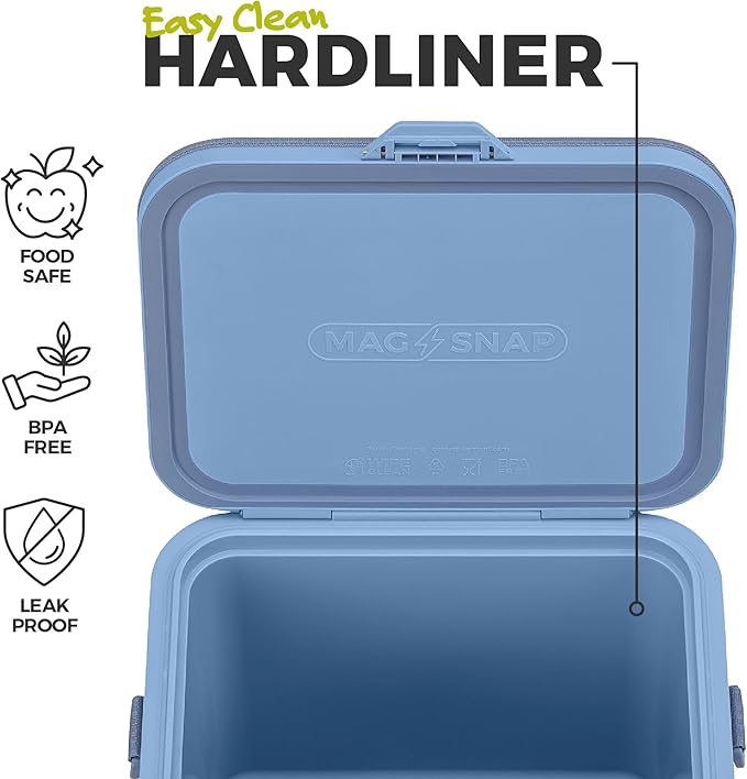 CORE Magnetic Zipperless Soft Cooler | Insulated Hard Liner Ice Chest Box | Best Portable Soft Cooler for Food & Beverages for Tailgating, Car Camping, and Family Beach Picnics
