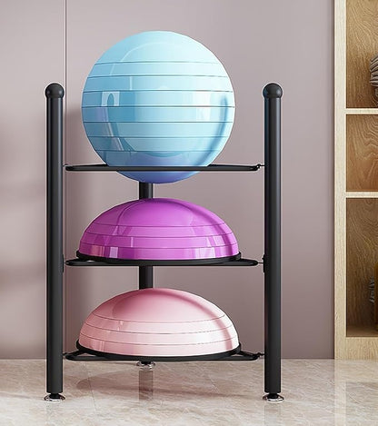 Floor Stand Storage Organizer for Balance Balls - 3/5/6/7 Tier Rack for Home Gym - Ideal for Bosu, Slam Balls, and Medicine Balls