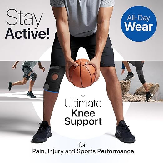 Knee Brace for Women and Men – Knee Compression Sleeve for Meniscus Tear, ACL, Arthritis Pain Relief, Patella Pad & Side Stabilizers – Please Check How To Size Video (Blue, X-Large)