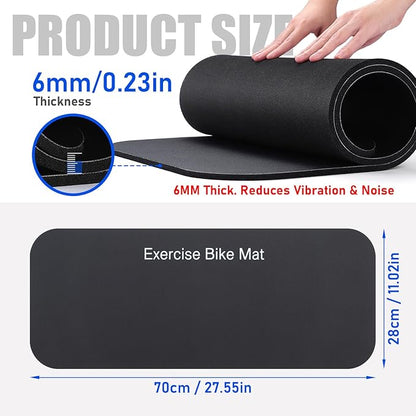 TOBWOLF 2PCS Non-Slip Mat Compatible with Peloton Bike, Concept 2 Rowing Machine, Exercise Bike Mat, Mat Protect Hardwood Floor Carpet for Home Gym, Workout Mat for Bike Trainer, Stationary Spin Bike