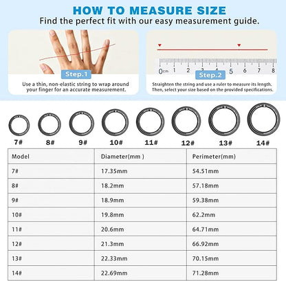 Smart Ring for Men Women, Fitness Tracker Ring with Heart Rate, SpO2, Sleep Monitoring, Step Tracker, IP68 Waterproof for iOS and Android (Black 12)