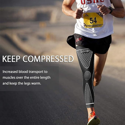 Full Leg Sleeves Long Compression Leg Sleeve Knee Sleeves Protect Leg, for Man Women Basketball, Arthritis Cycling Sport