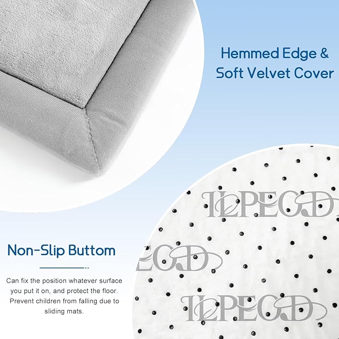 Baby Play Mat for Floor Nursery Rug Muscle Mat Area Rug Playroom Rug 79"x110" Playpen Mat Memory Foam 1.3" Thick Crawling Mat for Babies,Toddlers, Infants, Kids,A Light Gray