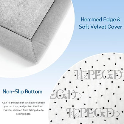 Baby Play Mat for Floor Nursery Rug Muscle Mat Area Rug Playroom Rug 79"x110" Playpen Mat Memory Foam 1.3" Thick Crawling Mat for Babies,Toddlers, Infants, Kids,A Light Gray