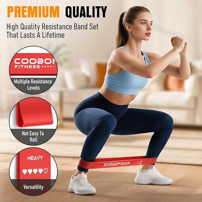 Resistance Bands for Working Out, Exercise Bands Resistance Bands Set with 5 Resistance Levels, Latex Loop Bands for Women Men, Workout Bands for Legs, Glutes, Strength Training, Yoga, Home Gym