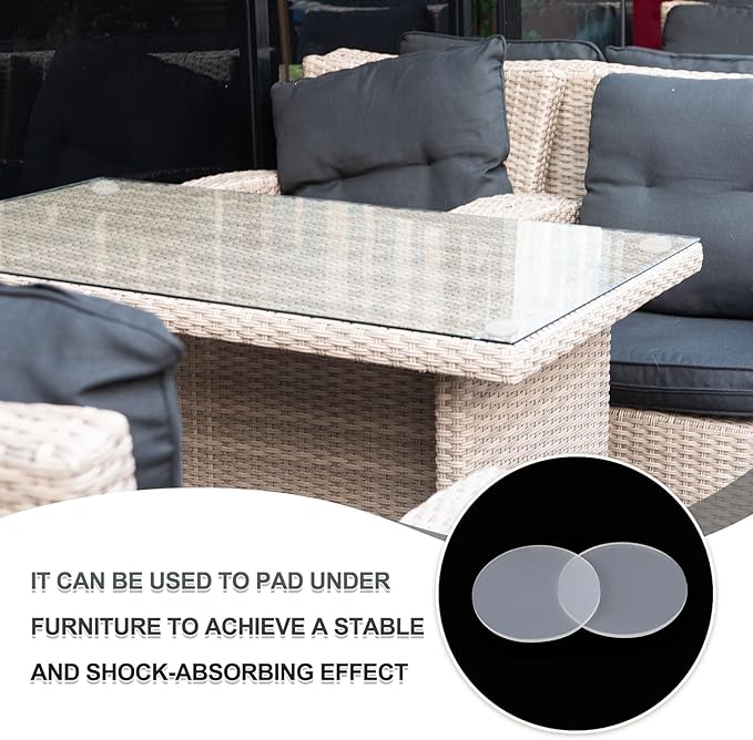 PATIKIL Glass Table Top Anti Slip Pads, 10Pcs 80mm Dia x 3mm Thick Clear Glasses Tables Silicone Bumper Pad for Photo Frame Furniture Kitchen Cabinets DIY Home Craft, White