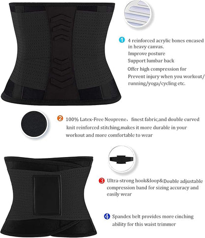 VENUZOR Waist Trainer Belt for Women - Waist Cincher Trimmer - Slimming Body Shaper Belt - Sport Girdle Belt (UP Graded)