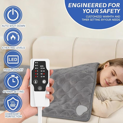 Heating Pad for Back Neck Shoulder Pain, Electric Heating Pad Auto Shut Off, Fast Heat, Large Heating Pad Gifts for Women Men, Machine Washable, Overheat Protection-19.7" x 35.4"