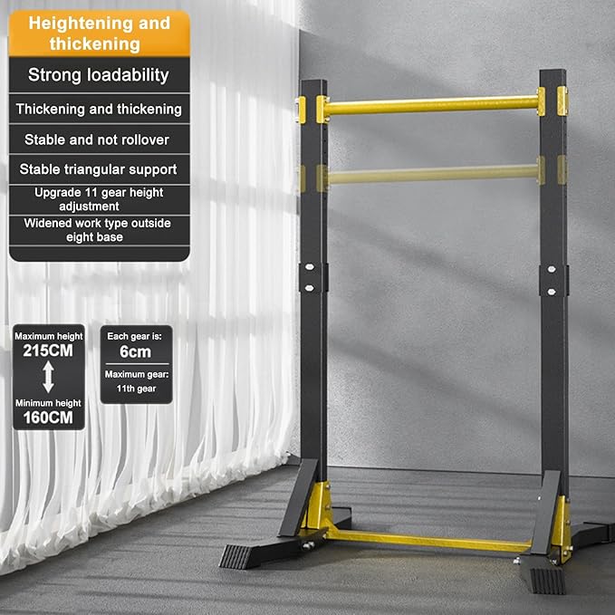 Pull Up Station, Portable Pullup Bar Station, Free Standing Pull Up Bar for Home Gym, Pull Up Tower Station, Pull Ups with 11 Gears Adjustment (up to 400LBS)