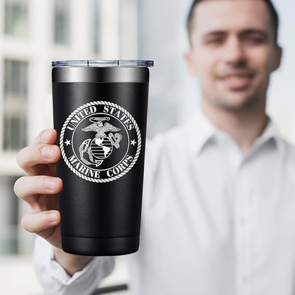 Marine Corps Gifts for Men - USMC Anniversary Christmas Military Gifts for Men - United States Marine Corps Tumbler Cup 20 oz