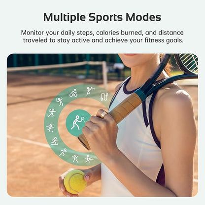 opove O Ring Smart Ring, Fitness Trackers Rings with Sleep/Stress/Heart Rate/Women's Health Monitoring, Comfortable Wearing, Up to 7 Days Using, Fitness Ring for Android & iOS, Rose Gold-Size10