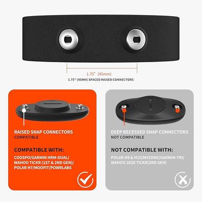 COOSPO Heart Rate Monitor Replacement Chest Strap,Replacement Heart Rate Monitor Soft Strap Compatible with Wahoo Tickr/Polar H7/Garmin HRM-Dual/moofit/XOSS/Power Labs/COOSPO