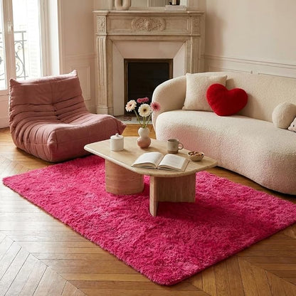 Mugorn Hot Pink Fluffy Soft Rugs