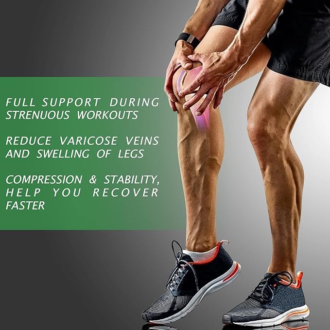 beister Full Leg Sleeve, Knee Braces for Knee Pain Women & Men, Knee Compression Sleeves, Knee Support for Meniscus Tear, ACL, Arthritis, Joint Pain Relief,Sport (Pair)