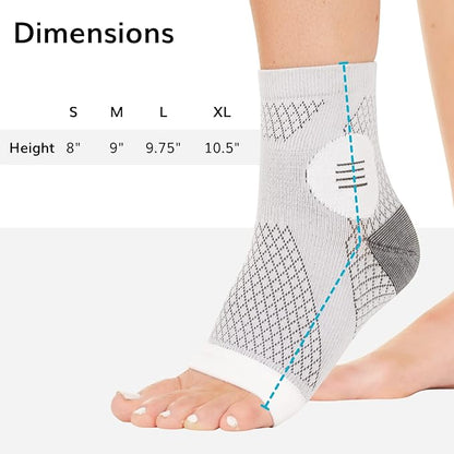 BraceAbility Neuropathy Socks (3 Pairs) - Multipack Peripheral Compression Diabetic Toeless Foot Sleeves for Nerve Damage in Feet, Ankle Gout, Plantar Fasciitis Relief for Men and Women (L - Gray)