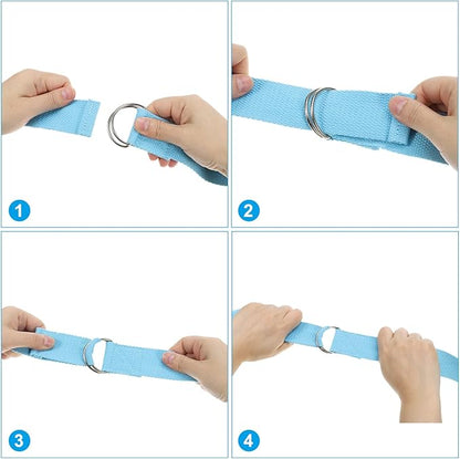 PATIKIL Yoga Strap for Stretching Cotton Yoga Belt with Adjustable Metal D-Ring Buckle Stretch Bands for Fitness Pilates