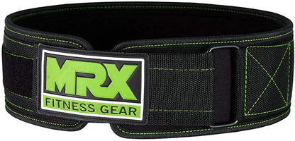 MRX Weight Lifting Belt - 4 Inches Wide 8mm Thick Padded Back Support with Flexible Ultralight Foam Powerlifting Belts Heavy Duty Deadlifts Workout Squats Exercise & Lifting Belt for Men & Women