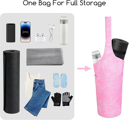 IwIeIaIrI Yoga Mat Bag for Women with Large Size Pocket and Zipper Pocket,Yoga Bag Mat Carrier Holder Fits Most Your Stuff,Yoga Accessories Gifts