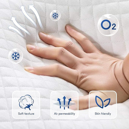 FDW | 6 Inch Twin Mattress | Medium Firm | Gel Memory Foam Mattress | White | Bed in a Box, CertiPUR-US Certified | Pressure Relief, Cooling Ventilated Foam | Washable Removable Cover