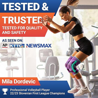 DR. BRACE ELITE Knee Brace with Size Stabilizer (2 Pack) Knee Brace for Women & Men, Workout, Sports, Daily Knee Compression Sleeve for Maximum Knee Pain Support & Fast Recovery (Galaxsis, XXX-Large)