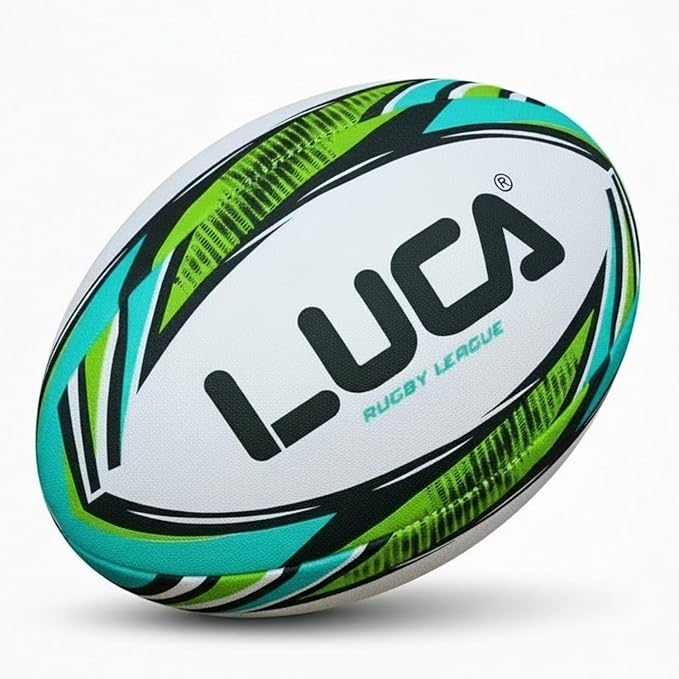 LUCA Rugby Ball Youth and Adult Sizes 3, 4 & 5 - Hand Stitched Super Grip Training Ball - Durable 3-Ply Waterproof Surface for College & Club Practice