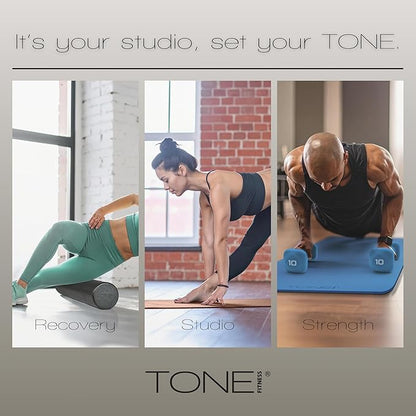 TONE Fitness Yoga Mat 1/4" Thick Non Slip Exercise & Pilates Mat for Home Workouts with Carrying Strap | Multiple Options